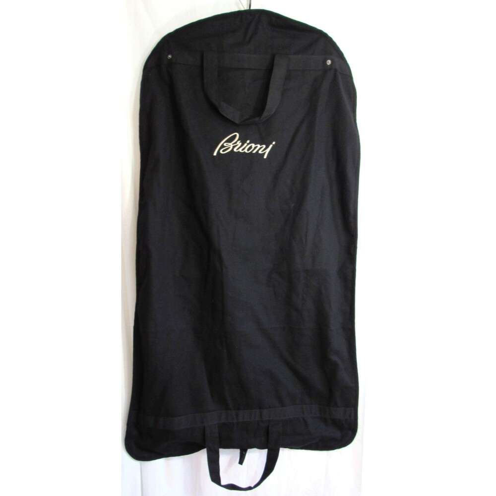 Brioni Black Logo Zip and Snap Closure 43" Long and 24" Wide Garment Bag EUC